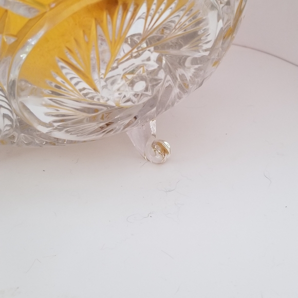 VINTAGE HEAVY LEAD CRYSTAL FOOTED FRUIT BOWL/AMERICAN BRILLIANT PERIOD - Picture 4 of 7